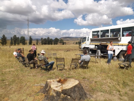 Stopping for lunch at the side of the road en route to Lesotho