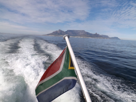 En route to Robben Island
