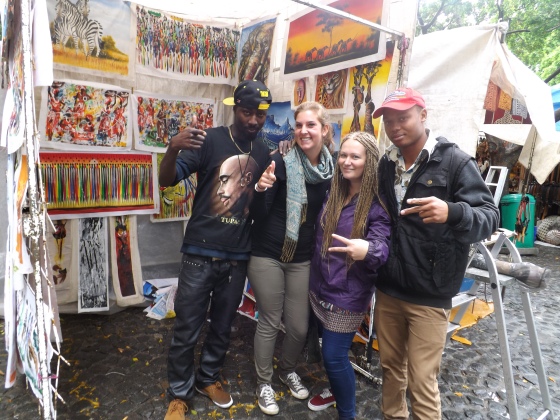 With our new friends from Zanzibar at the Green Market